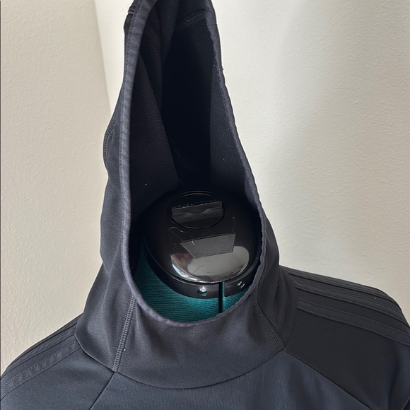 Youth Adidas Black Sweatshirt with High Collar & Hoodie Size YXL - Picture 3 of 8